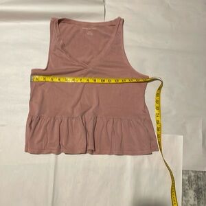 Pink Sleeveless Ruffle Hem Top